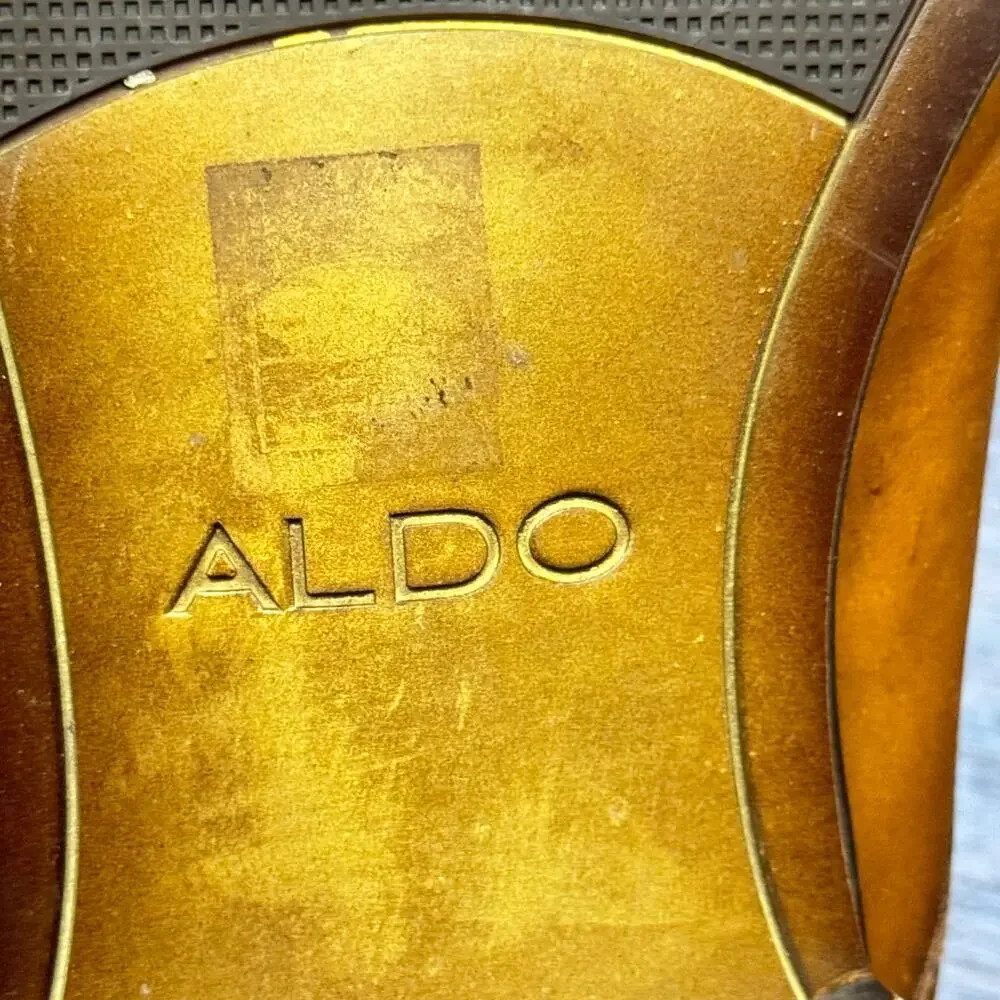 Aldo Mulligan Cognac Brown Leather Oxford Dress Shoes‎ Non-Slip Men's 10.5
